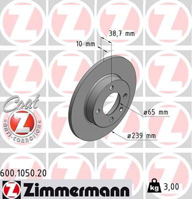 Zimmermann 600.1050.20 - Disque de frein cwaw.fr