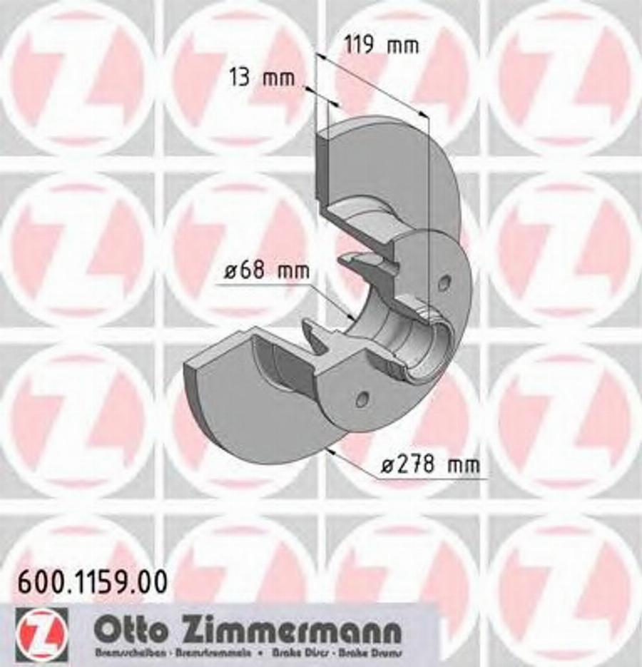 Zimmermann 600 1159 00 - Disque de frein cwaw.fr