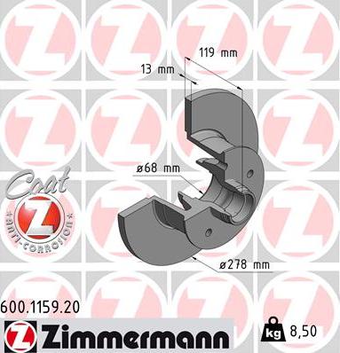 Zimmermann 600.1159.20 - Disque de frein cwaw.fr