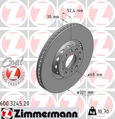 Zimmermann 600.3245.20 - Disque de frein cwaw.fr