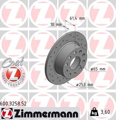 Zimmermann 600.3258.52 - Disque de frein cwaw.fr