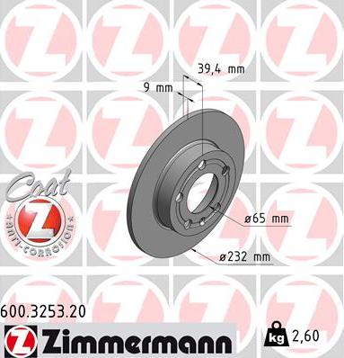 Zimmermann 600.3253.20 - Disque de frein cwaw.fr