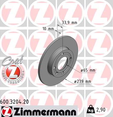 Zimmermann 600.3204.20 - Disque de frein cwaw.fr