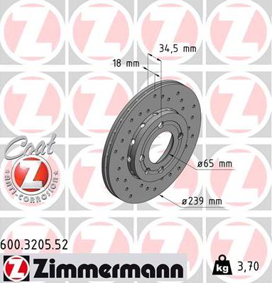 Zimmermann 600.3205.52 - Disque de frein cwaw.fr