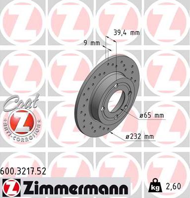 Zimmermann 600.3217.52 - Disque de frein cwaw.fr