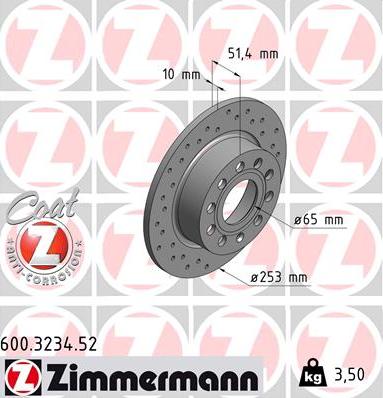 Zimmermann 600.3234.52 - Disque de frein cwaw.fr