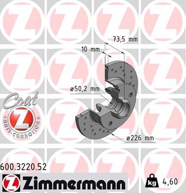 Zimmermann 600.3220.52 - Disque de frein cwaw.fr