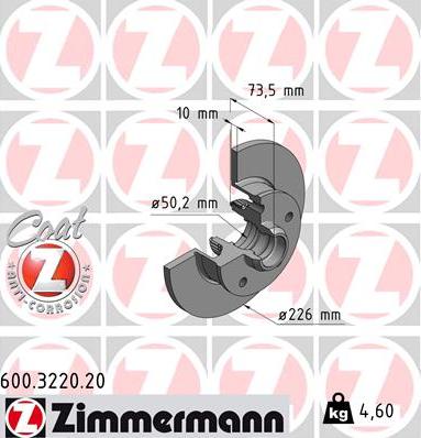 Zimmermann 600.3220.20 - Disque de frein cwaw.fr