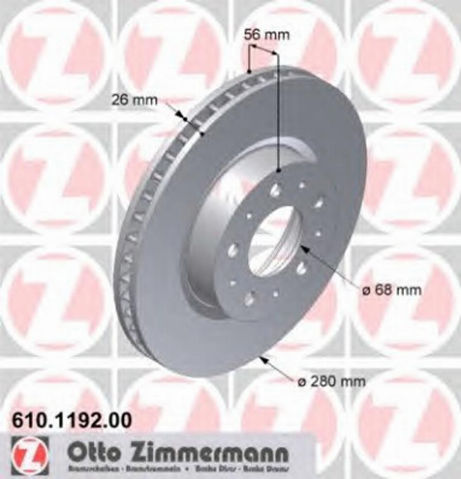 Zimmermann 610 1192 00 - Disque de frein cwaw.fr