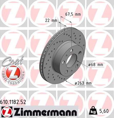 Zimmermann 610.1182.52 - Disque de frein cwaw.fr