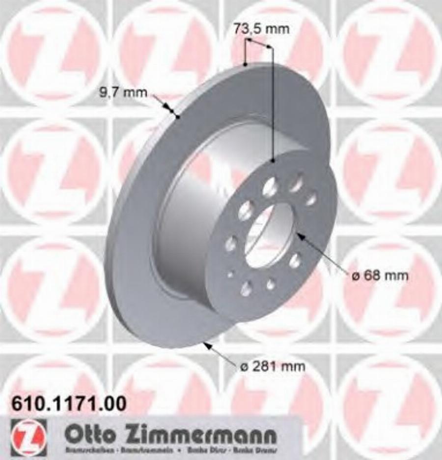 Zimmermann 610 1171 00 - Disque de frein cwaw.fr