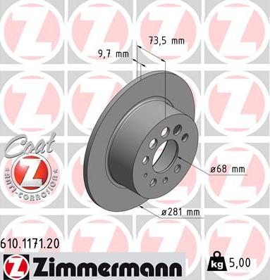 Zimmermann 610.1171.20 - Disque de frein cwaw.fr