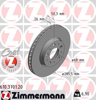 Zimmermann 610.3701.20 - Disque de frein cwaw.fr