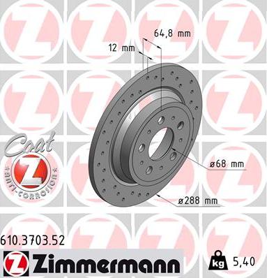 Zimmermann 610.3703.52 - Disque de frein cwaw.fr