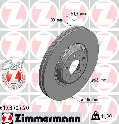 Zimmermann 610.3707.20 - Disque de frein cwaw.fr