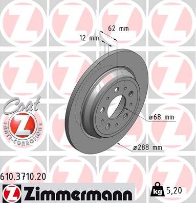 Zimmermann 610.3710.20 - Disque de frein cwaw.fr