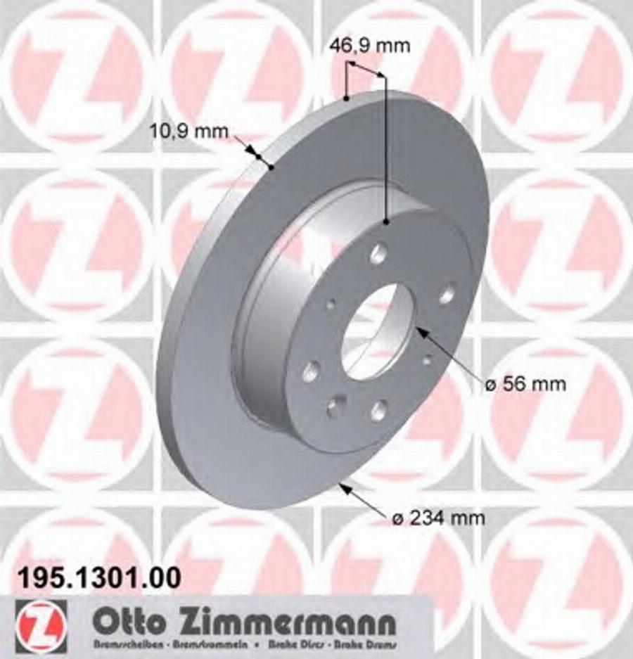 Zimmermann 195 1301 00 - Disque de frein cwaw.fr