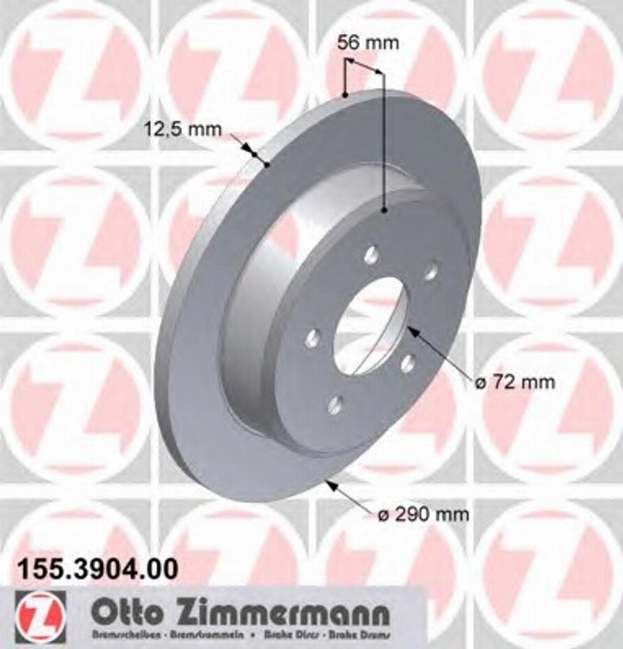 Zimmermann 155.3904.00 - Disque de frein cwaw.fr