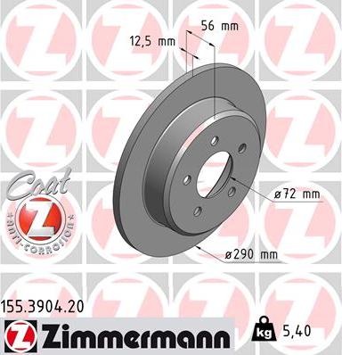 Zimmermann 155.3904.20 - Disque de frein cwaw.fr