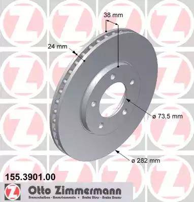 Zimmermann 155.3901.00 - Disque de frein cwaw.fr