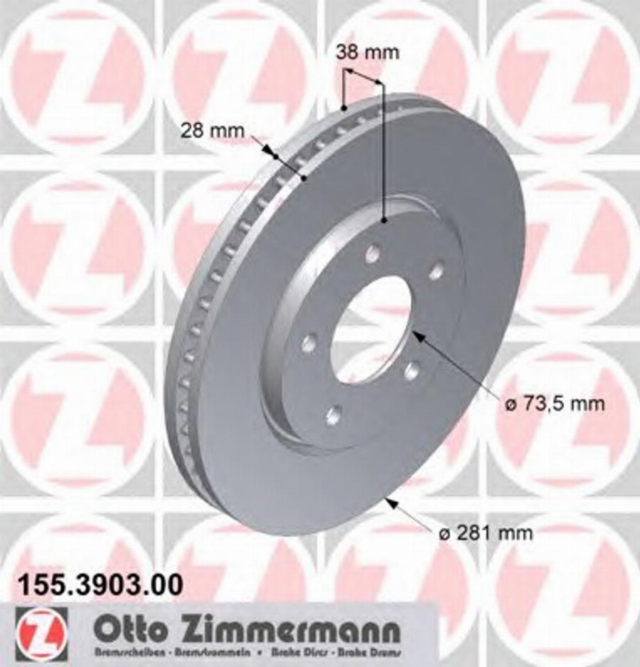 Zimmermann 155.3903.00 - Disque de frein cwaw.fr