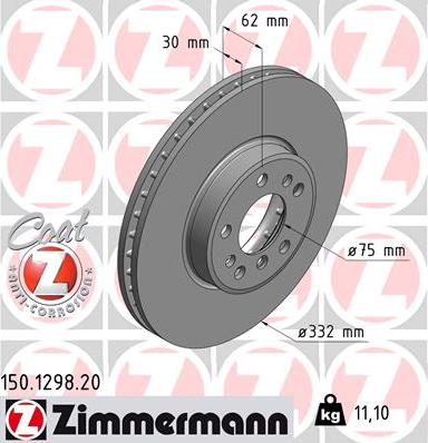 Zimmermann 150.1298.20 - Disque de frein cwaw.fr