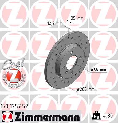 Zimmermann 150.1257.52 - Disque de frein cwaw.fr