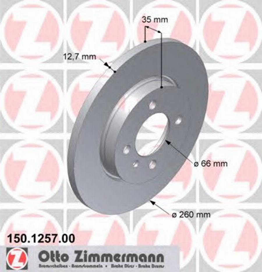 Zimmermann 150 1257 00 - Disque de frein cwaw.fr