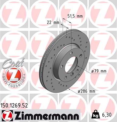 Zimmermann 150.1269.52 - Disque de frein cwaw.fr