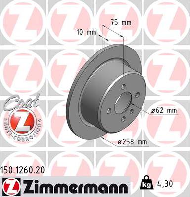 Zimmermann 150.1260.20 - Disque de frein cwaw.fr