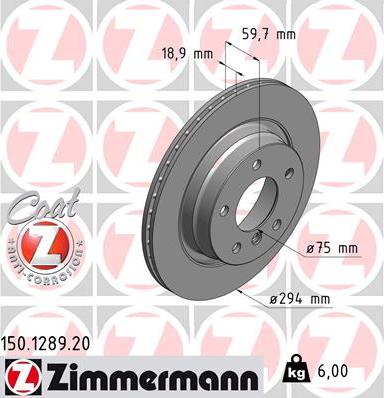 Zimmermann 150.1289.20 - Disque de frein cwaw.fr