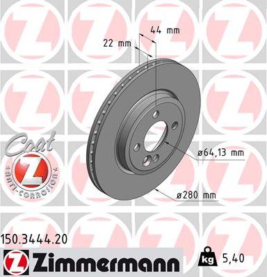 Zimmermann 150.3444.20 - Disque de frein cwaw.fr