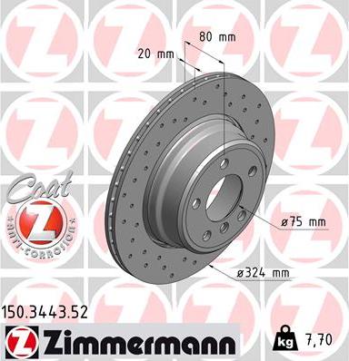 Zimmermann 150.3443.52 - Disque de frein cwaw.fr