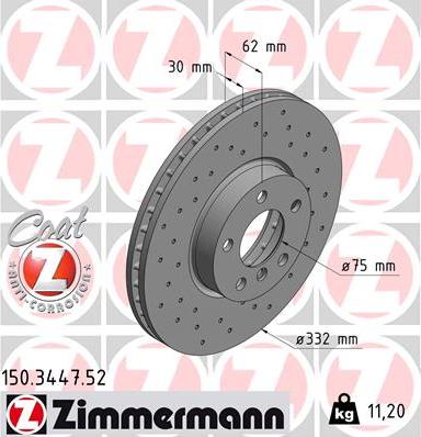 Zimmermann 150.3447.52 - Disque de frein cwaw.fr