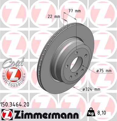 Zimmermann 150.3464.20 - Disque de frein cwaw.fr