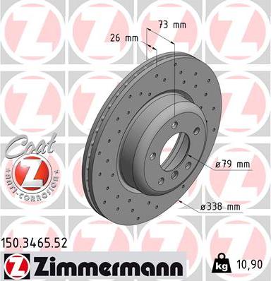 Zimmermann 150.3465.52 - Disque de frein cwaw.fr