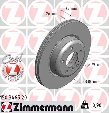 Zimmermann 150.3465.20 - Disque de frein cwaw.fr