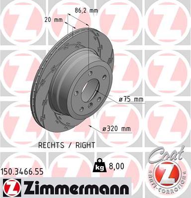 Zimmermann 150.3466.55 - Disque de frein cwaw.fr