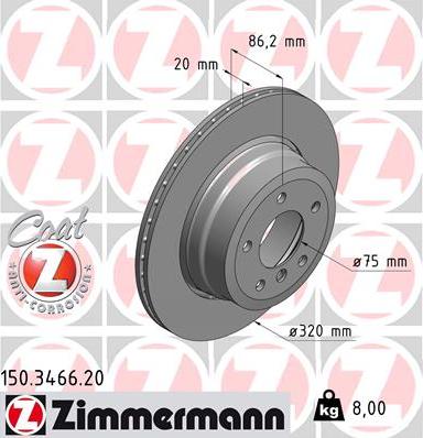 Zimmermann 150.3466.20 - Disque de frein cwaw.fr