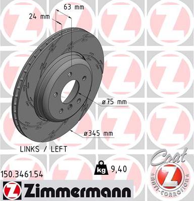 Zimmermann 150.3461.54 - Disque de frein cwaw.fr