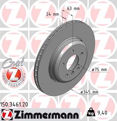 Zimmermann 150.3461.20 - Disque de frein cwaw.fr