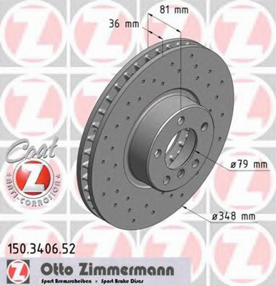 Zimmermann 150.3406.52 - Disque de frein cwaw.fr