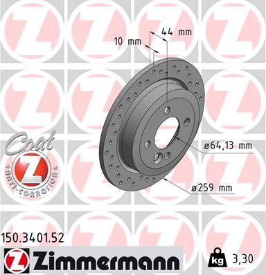 Zimmermann 150.3401.52 - Disque de frein cwaw.fr