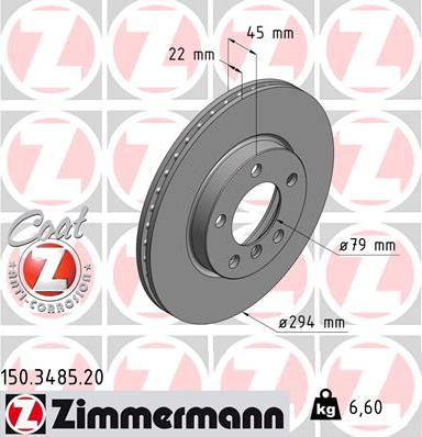 Zimmermann 150.3485.20 - Disque de frein cwaw.fr