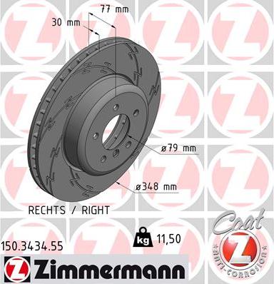 Zimmermann 150.3434.55 - Disque de frein cwaw.fr