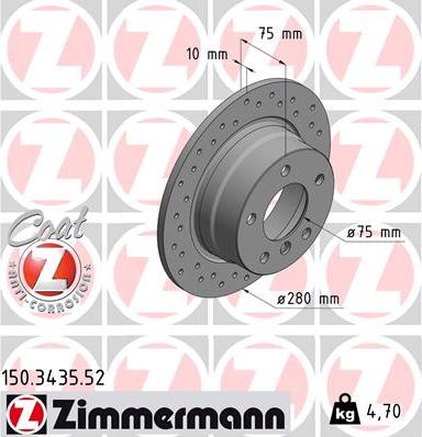 Zimmermann 150.3435.52 - Disque de frein cwaw.fr