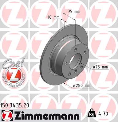 Zimmermann 150.3435.20 - Disque de frein cwaw.fr