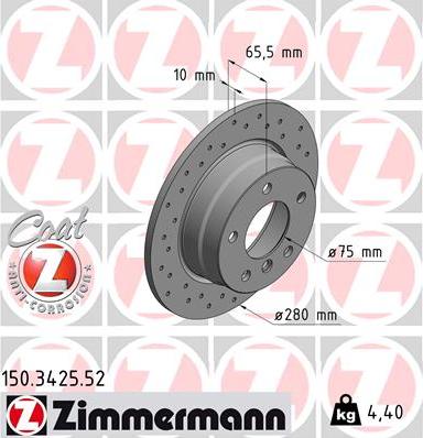 Zimmermann 150.3425.52 - Disque de frein cwaw.fr