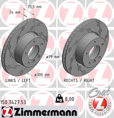 Zimmermann 150.3427.53 - Disque de frein cwaw.fr