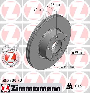 Zimmermann 150.2900.20 - Disque de frein cwaw.fr